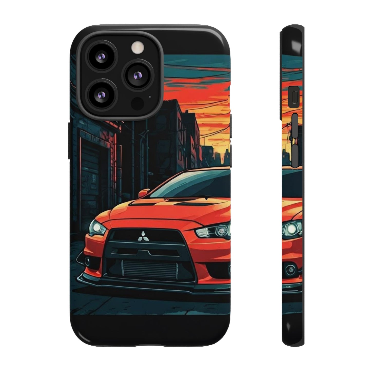 Mitsubishi Evo X Street Life-Dual Layer Ultra Tough Phone Case Printify by The Night Shift Automotive Apparel