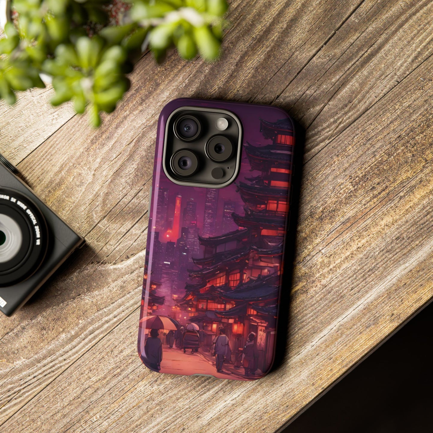 Traditional Japanese Village Countryside-Dual Layer Ultra Tough Phone Case iPhone 15 Pro Glossy Printify by The Night Shift Automotive Apparel