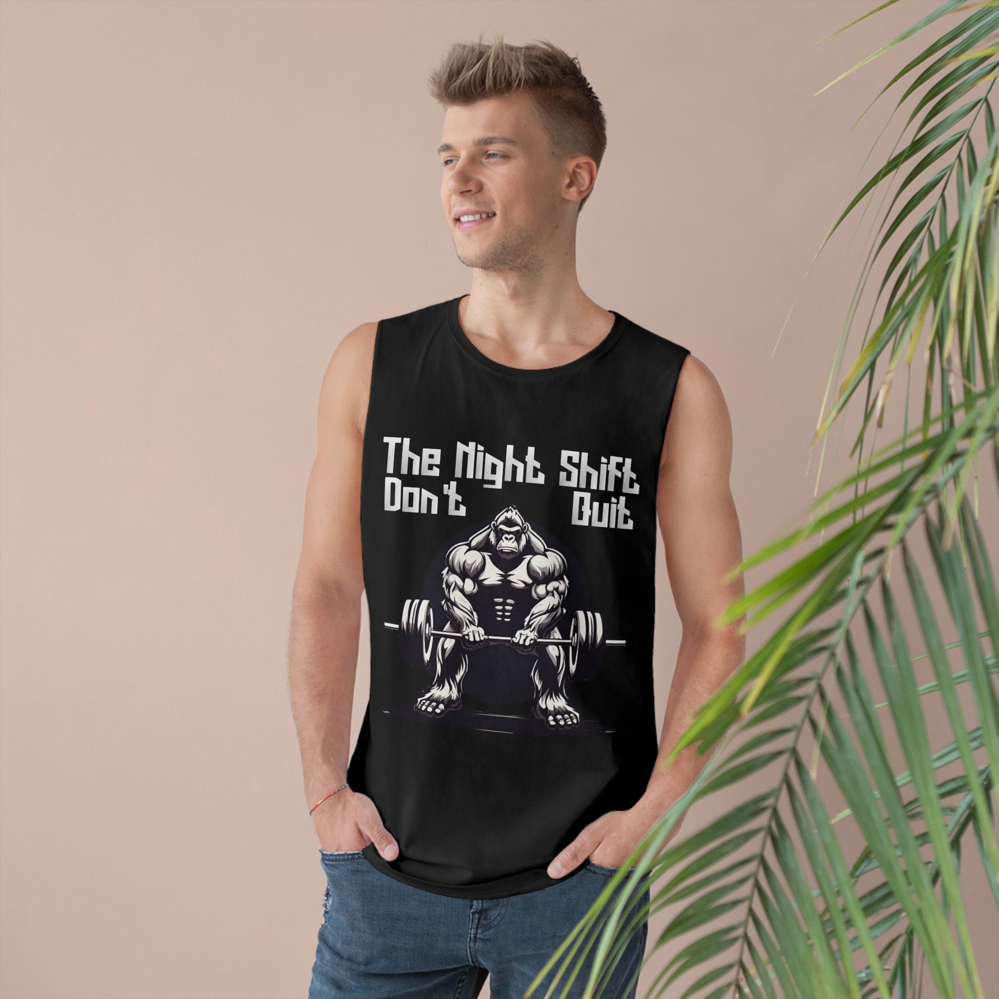 Don't Quit - Gorilla Body Builder - Premium Unisex Barnard Tank Top Printify by The Night Shift Automotive Apparel