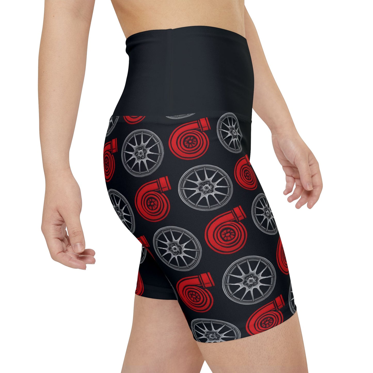 Women's Gym & Fitness Biker Shorts Printify by The Night Shift Automotive Apparel