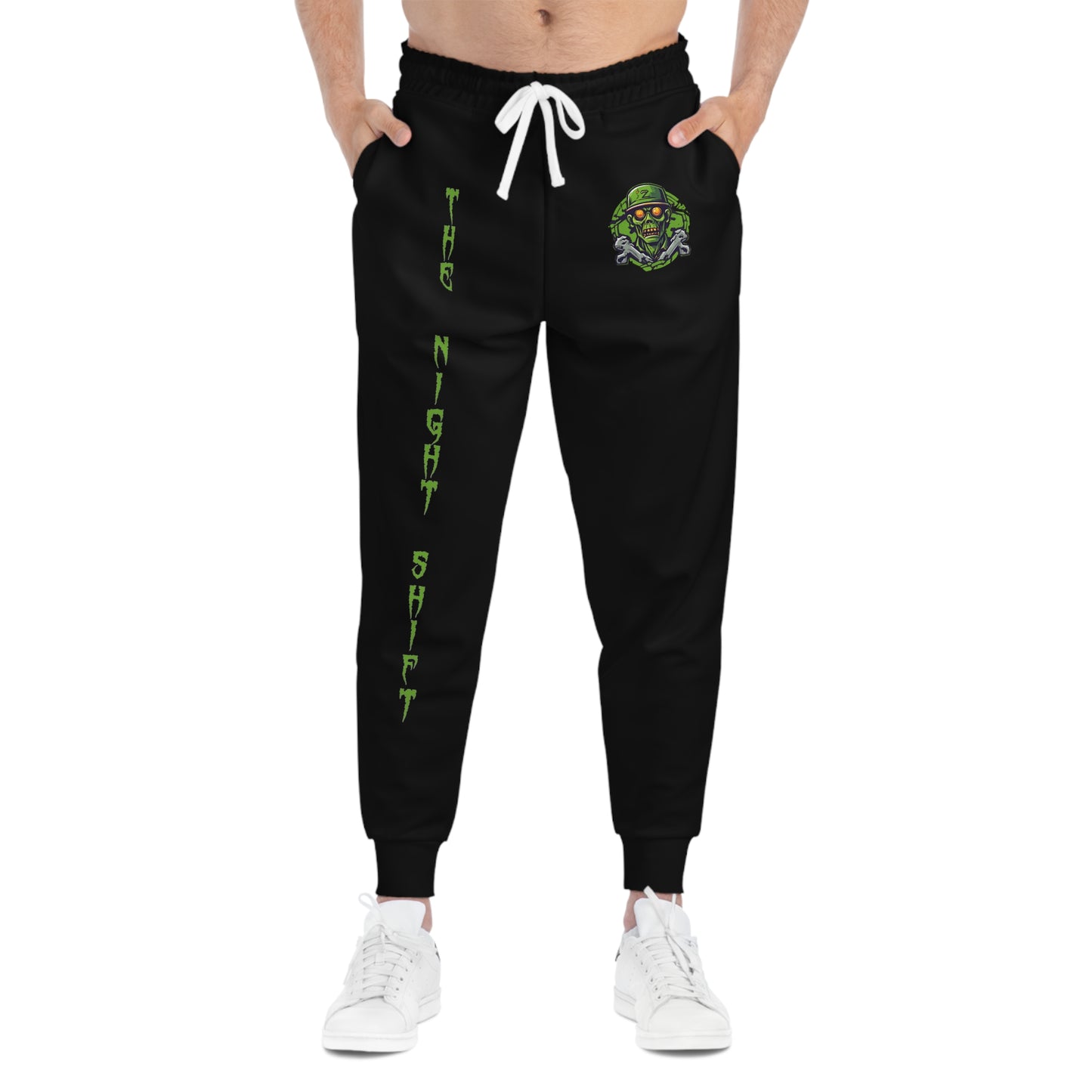 Zombie Mad Scientist-Premium, Ultra Soft Athletic Joggers Seam thread color automatically matched to design Printify by The Night Shift Automotive Apparel