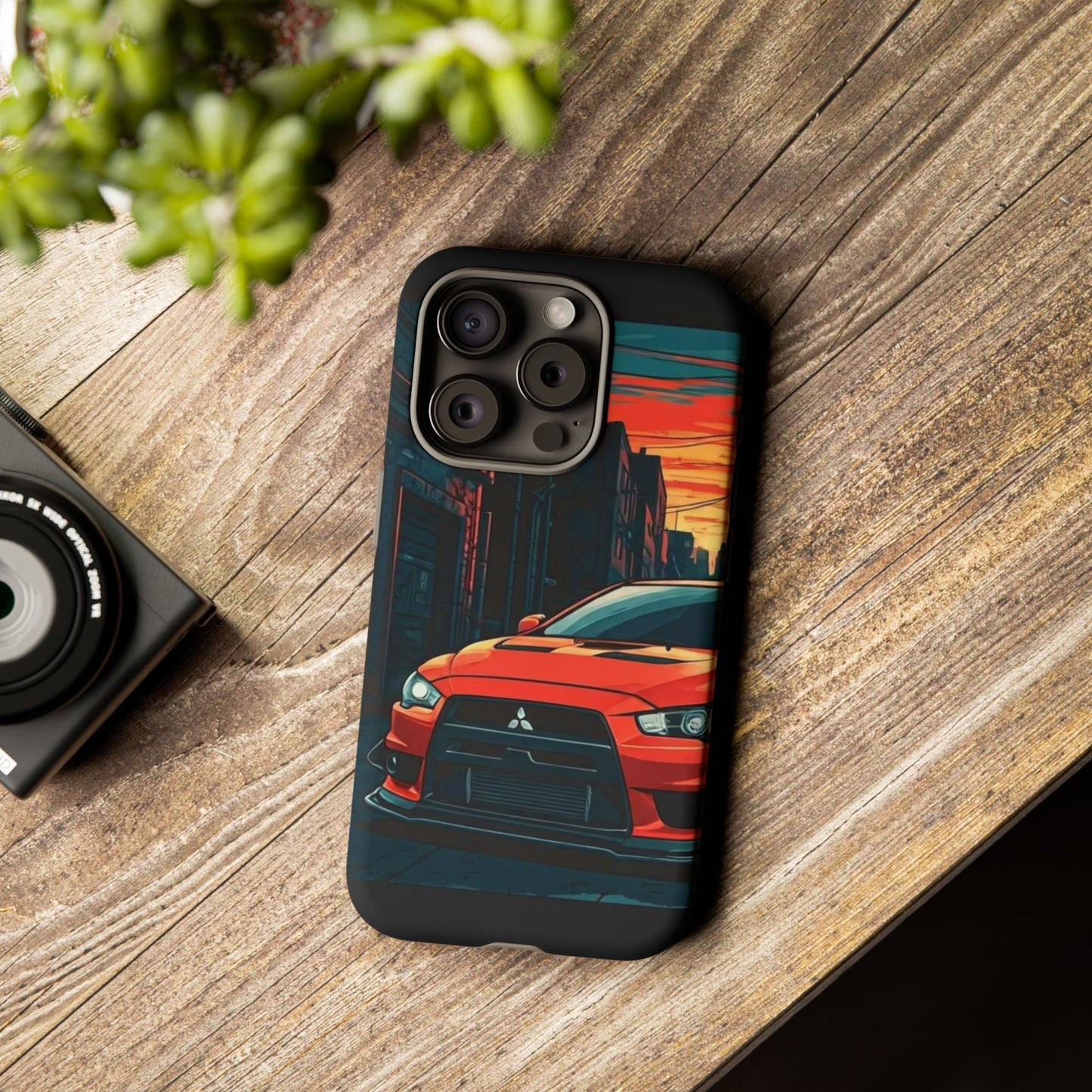 Mitsubishi Evo X Street Life-Dual Layer Ultra Tough Phone Case iPhone 15 Pro Matte Printify by The Night Shift Automotive Apparel