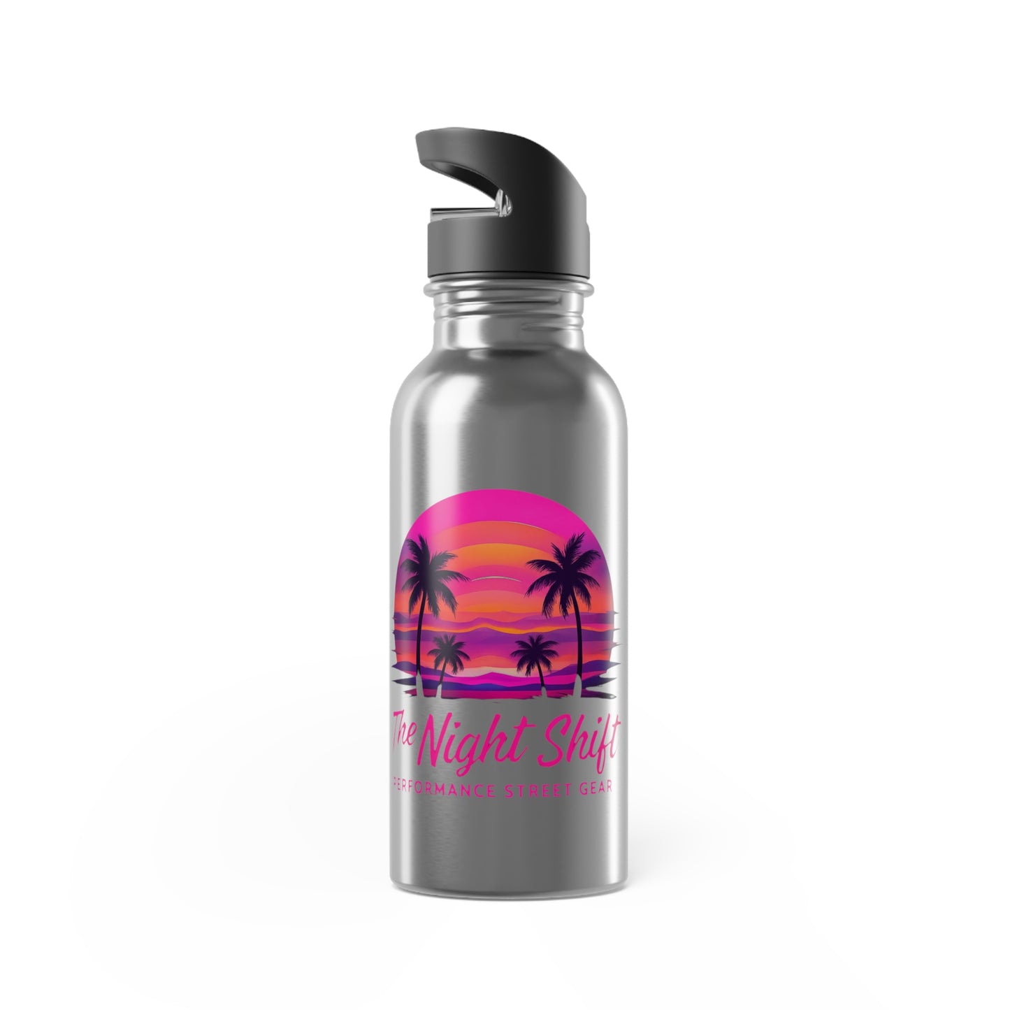 Stainless Steel Water Bottle With Straw, 20oz Printify by The Night Shift Automotive Apparel