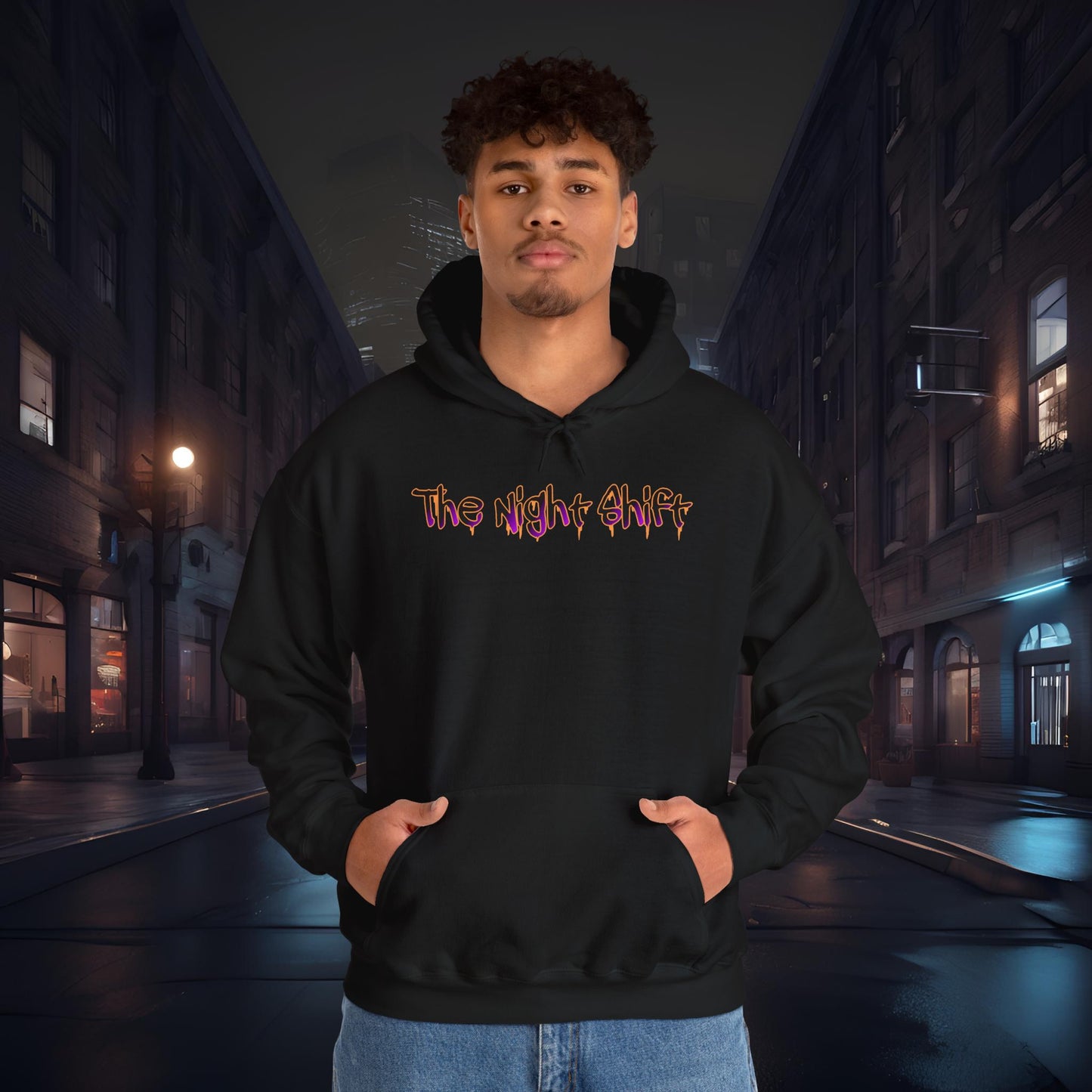 Moonlit Japanese Traditional Village-Ultra Soft, Premium Hoodie Printify by The Night Shift Automotive Apparel