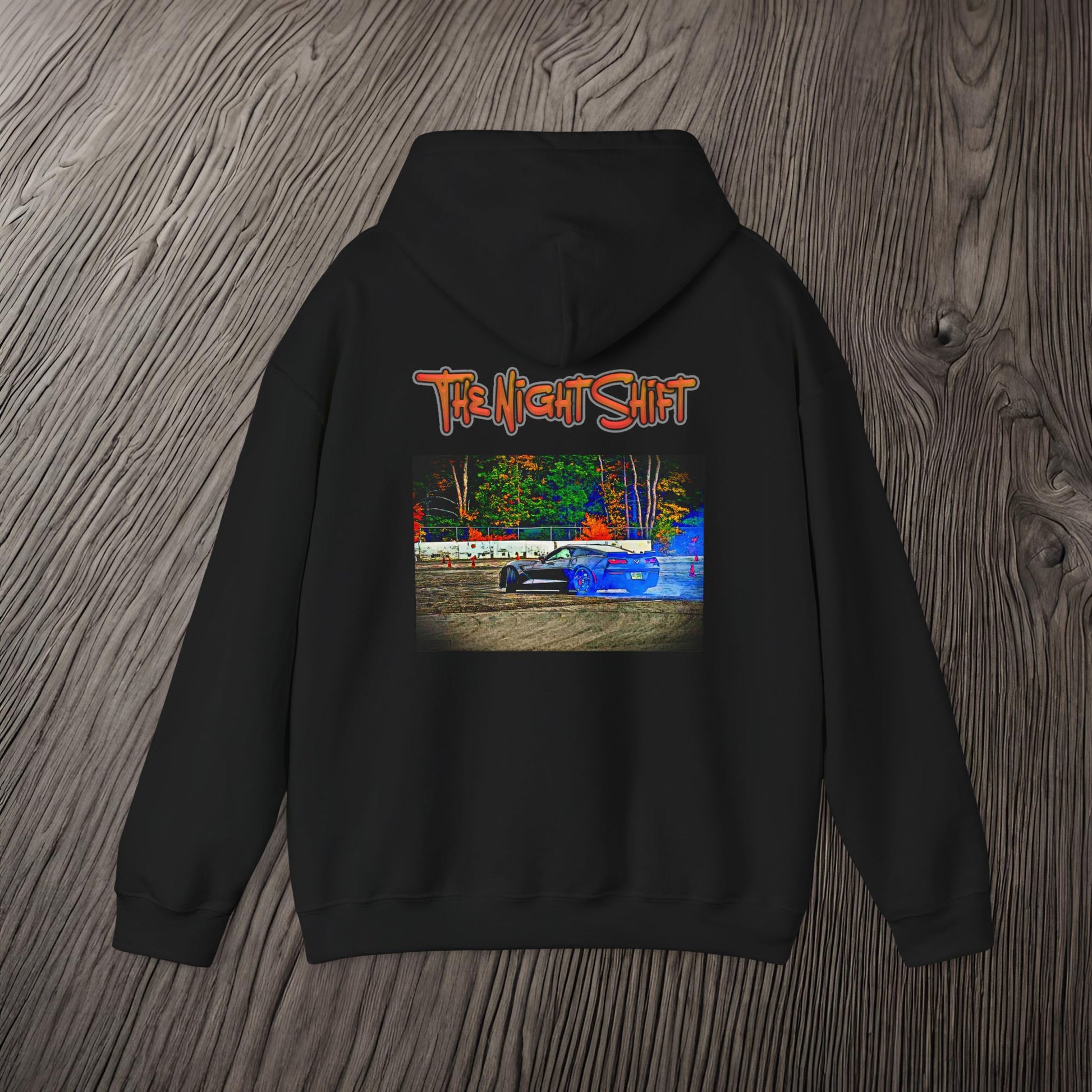 Chevy Corvette C7 Drifting-Premium, Ultra Soft Unisex Hoodie Printify by The Night Shift Automotive Apparel