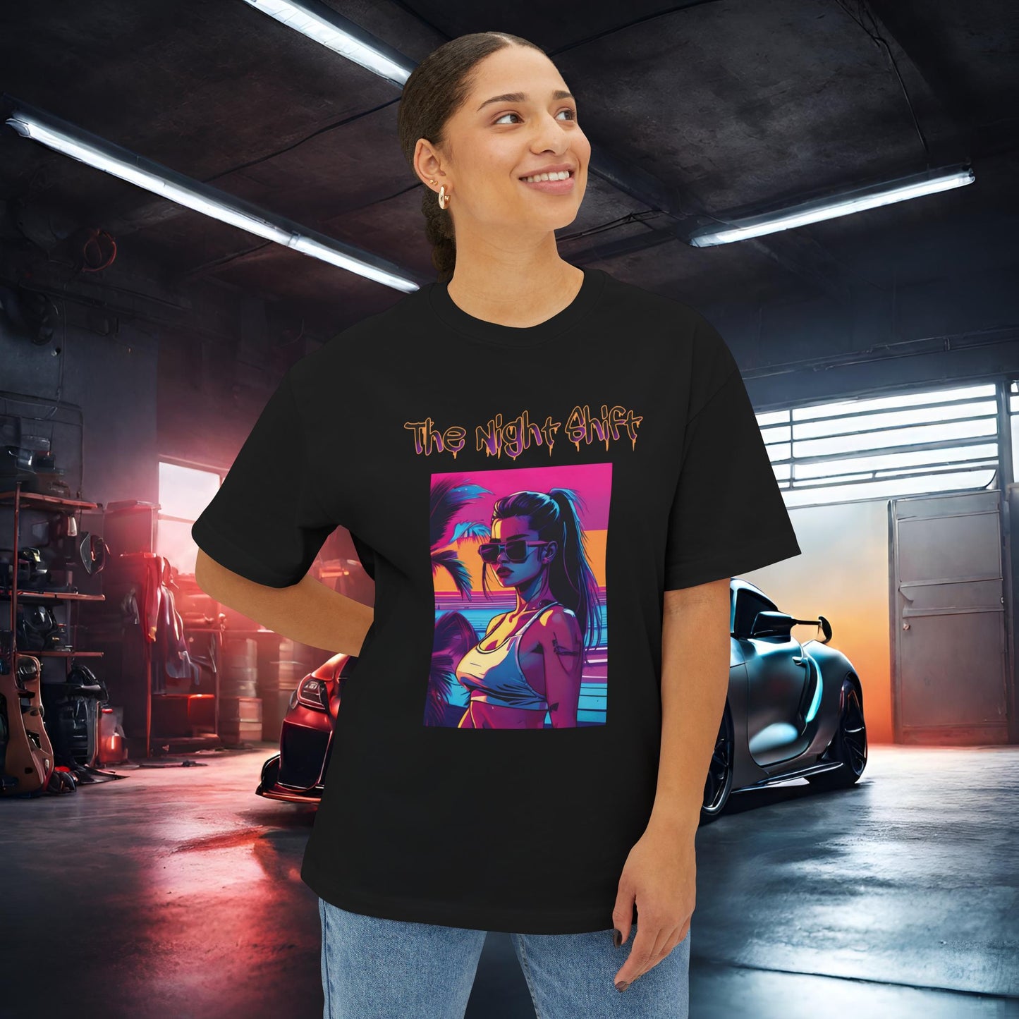 Heatwave-Premium, Ultra Soft Unisex Oversized Boxy Tee Printify by The Night Shift Automotive Apparel