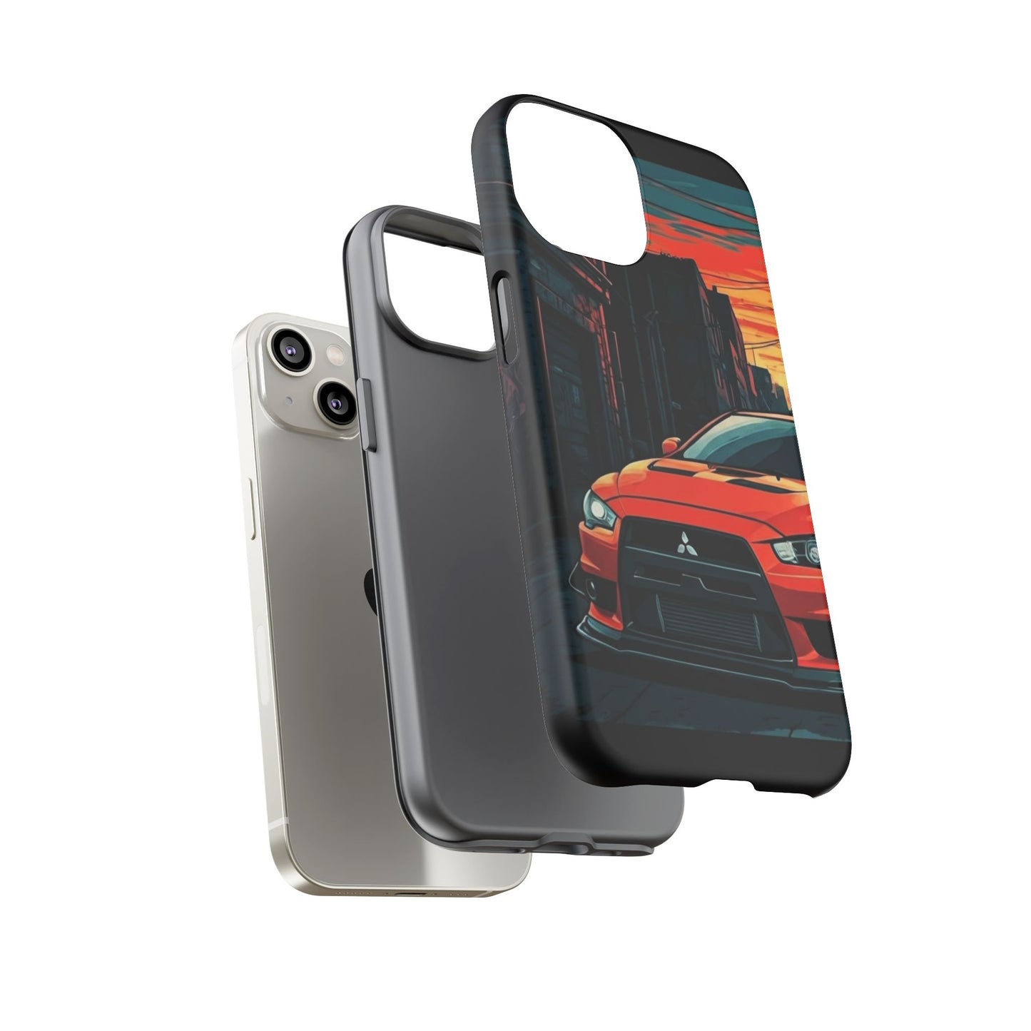 Mitsubishi Evo X Street Life-Dual Layer Ultra Tough Phone Case Printify by The Night Shift Automotive Apparel