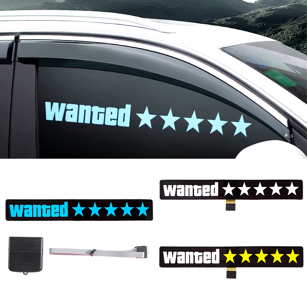 LED 5 Star Wanted Sticker/Decal The Night Shift Performance Street Gear by The Night Shift Automotive Apparel
