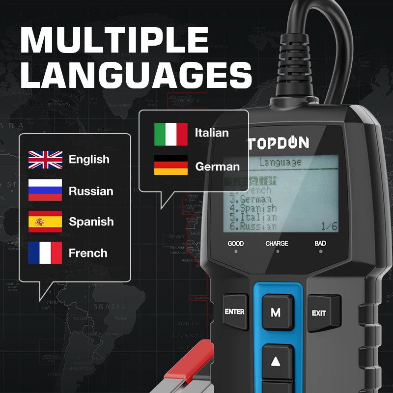 TOPDON BT100 12V Car Battery-Digital Automotive Diagnostic Battery Tester The Night Shift Performance Street Gear by The Night Shift Automotive Apparel
