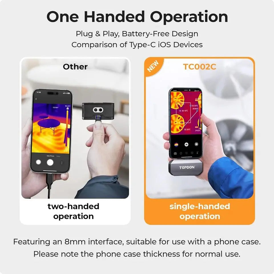 TOPDON TC002C Infrared Thermal Imaging Camera for IOS TYPE C TOPDON by The Night Shift Automotive Apparel