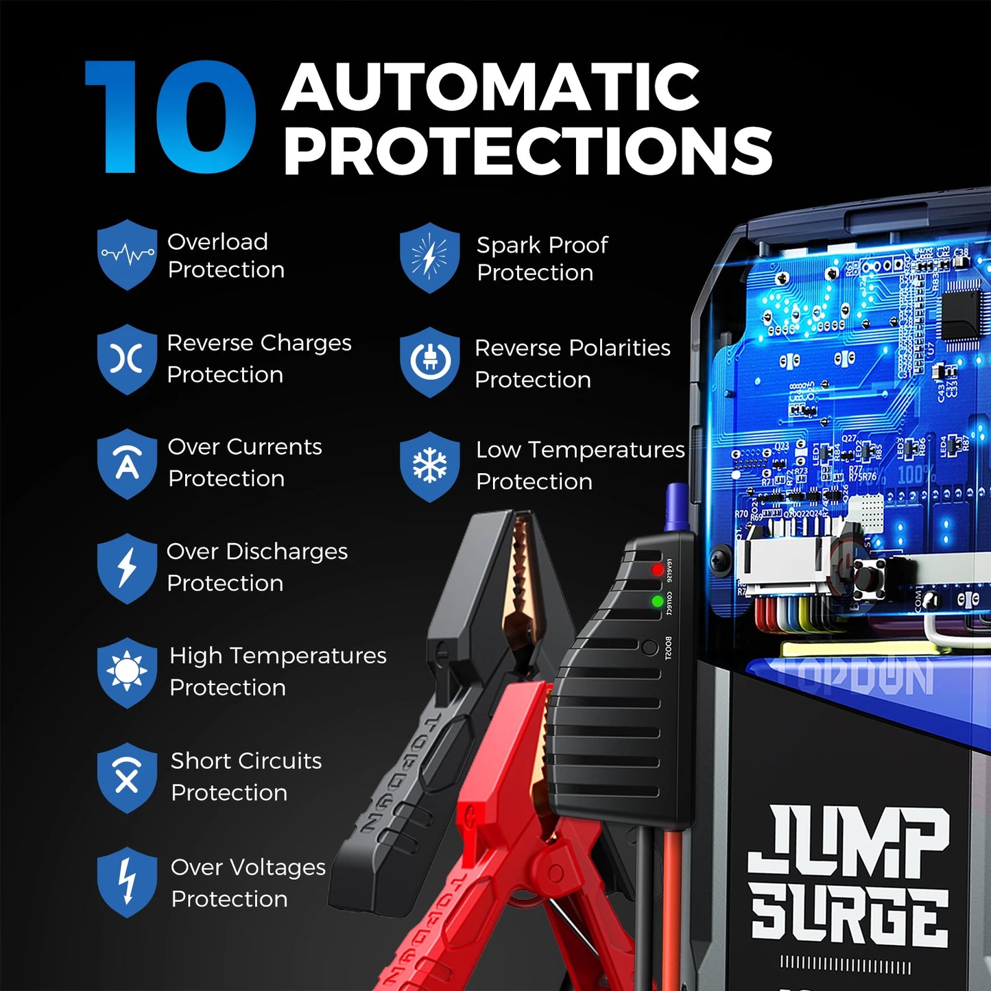 TOPDON JS2000-2000A 12V Jump Start Power Bank 16000Mah Topdon by The Night Shift Automotive Apparel