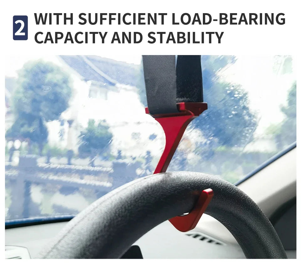 Aluminum Steering Wheel Hook with Adjustable Nylon Strap The Night Shift Performance Street Gear by The Night Shift Automotive Apparel