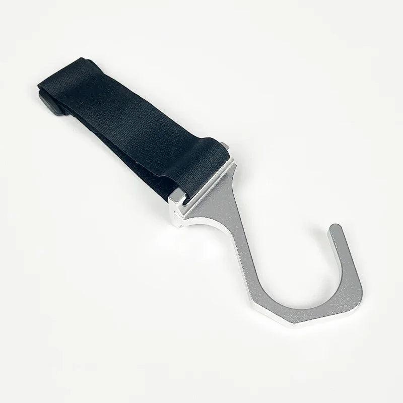 Aluminum Steering Wheel Hook with Adjustable Nylon Strap Silver The Night Shift Performance Street Gear by The Night Shift Automotive Apparel