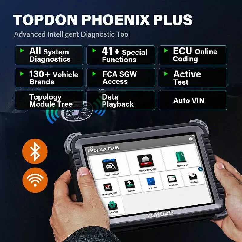 TOPDON Phoenix Plus 2 Automotive OBD2 Diagnostic Scan Tool/ECU Coding/Scan VAG/Bi-Directional Professional Scanner Topdon by The Night Shift Automotive Apparel