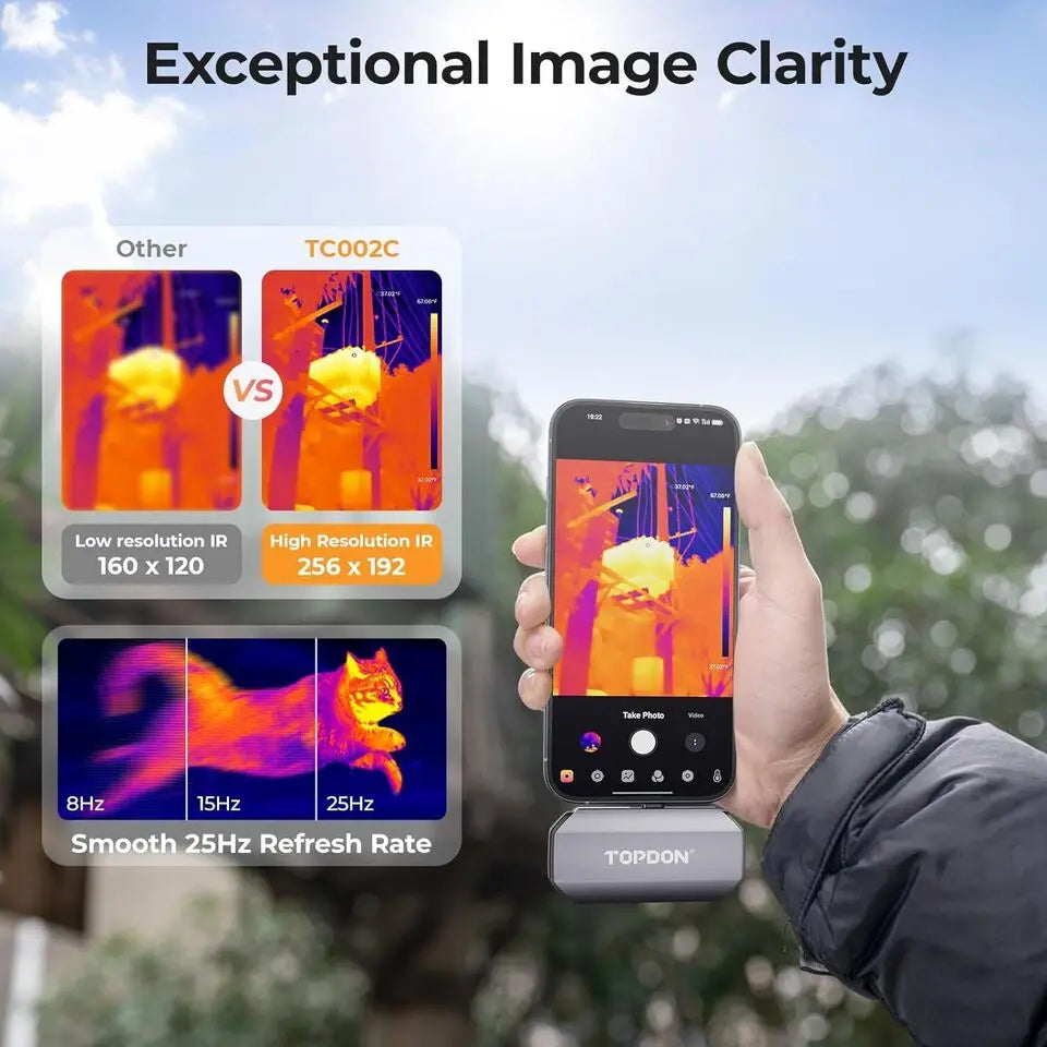 TOPDON TC002C Infrared Thermal Imaging Camera for IOS TYPE C TOPDON by The Night Shift Automotive Apparel