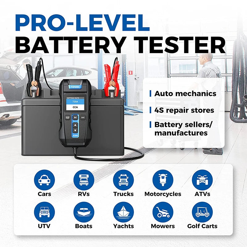 TOPDON BT300P 12V Battery Tester with Printing TOPDON by The Night Shift Automotive Apparel