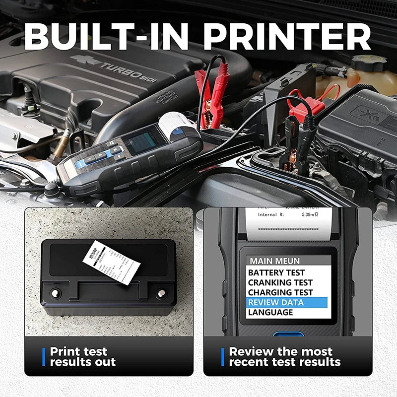 TOPDON BT300P 12V Battery Tester with Printing TOPDON by The Night Shift Automotive Apparel
