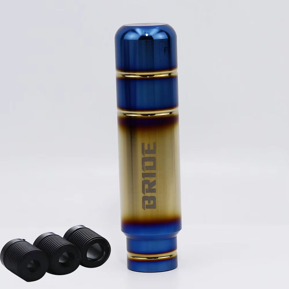 BRIDE/NOS Burnt Style Aluminum Shift Knob Burnt Blue Bride The Night Shift Performance Street Gear by The Night Shift Automotive Apparel