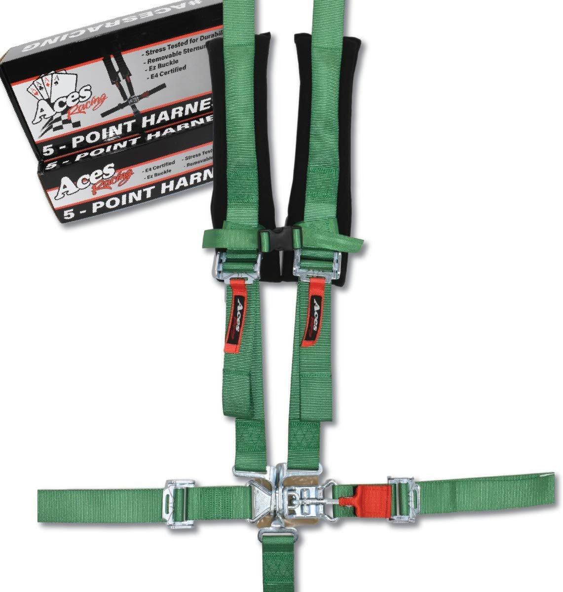 2 inch 5 Point Harness Green The Night Shift Performance Street Gear by The Night Shift Automotive Apparel