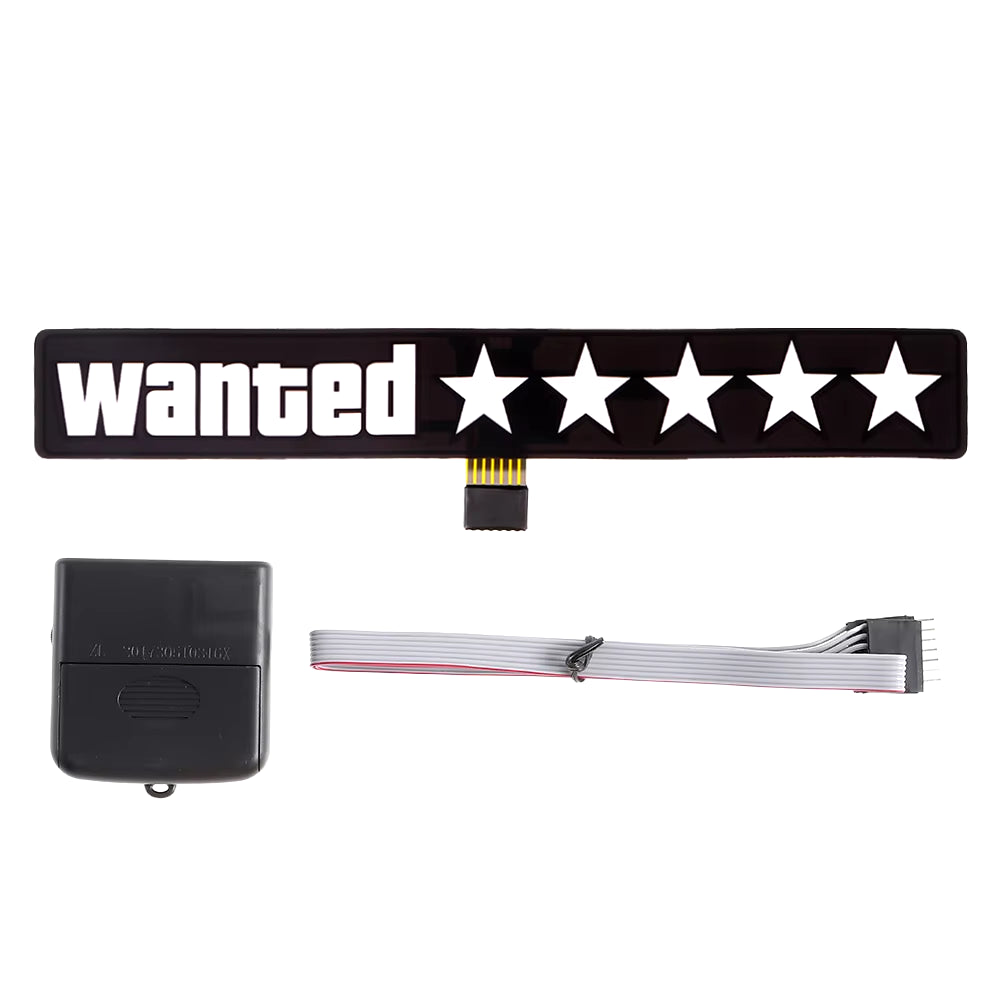 LED 5 Star Wanted Sticker/Decal White The Night Shift Performance Street Gear by The Night Shift Automotive Apparel