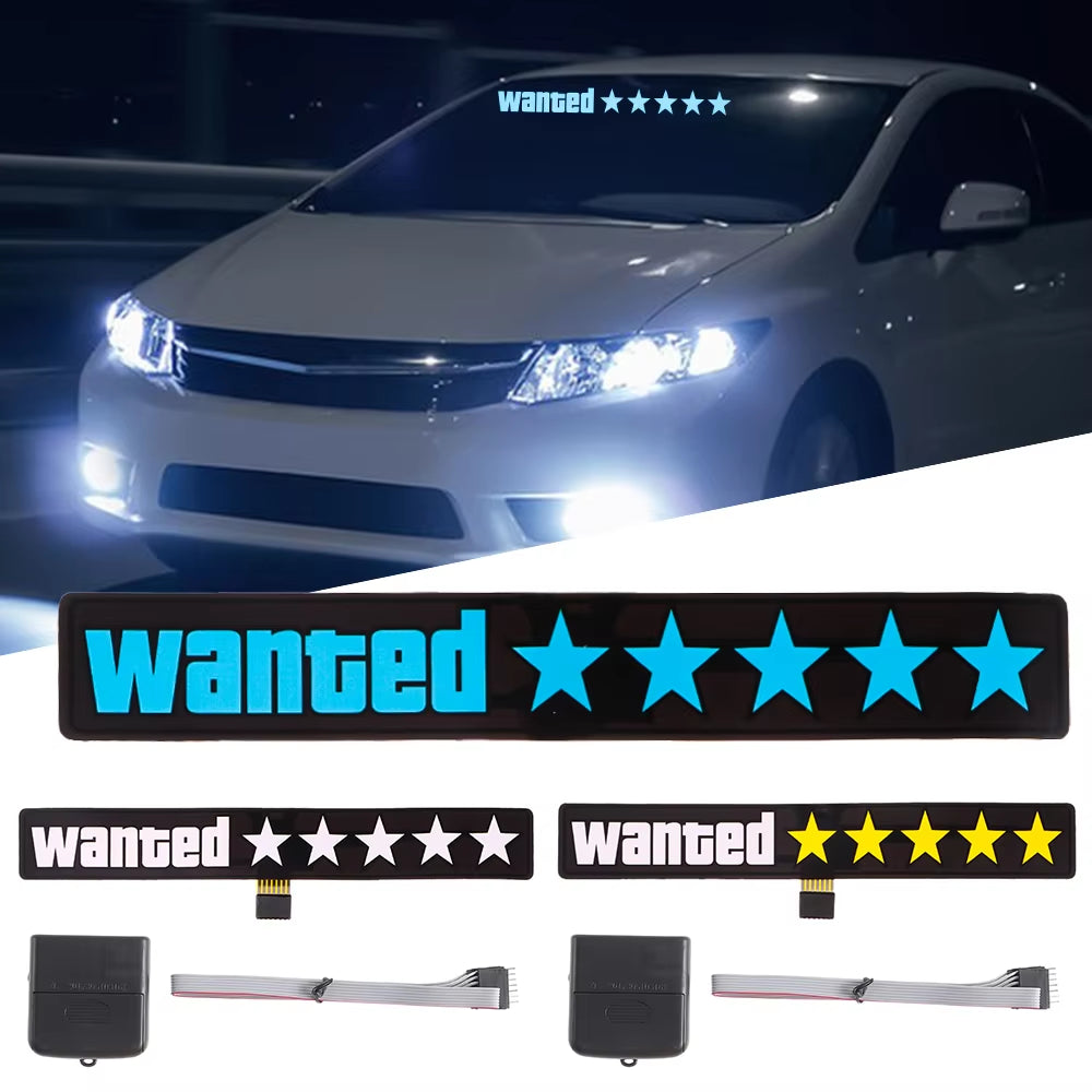 LED 5 Star Wanted Sticker/Decal The Night Shift Performance Street Gear by The Night Shift Automotive Apparel