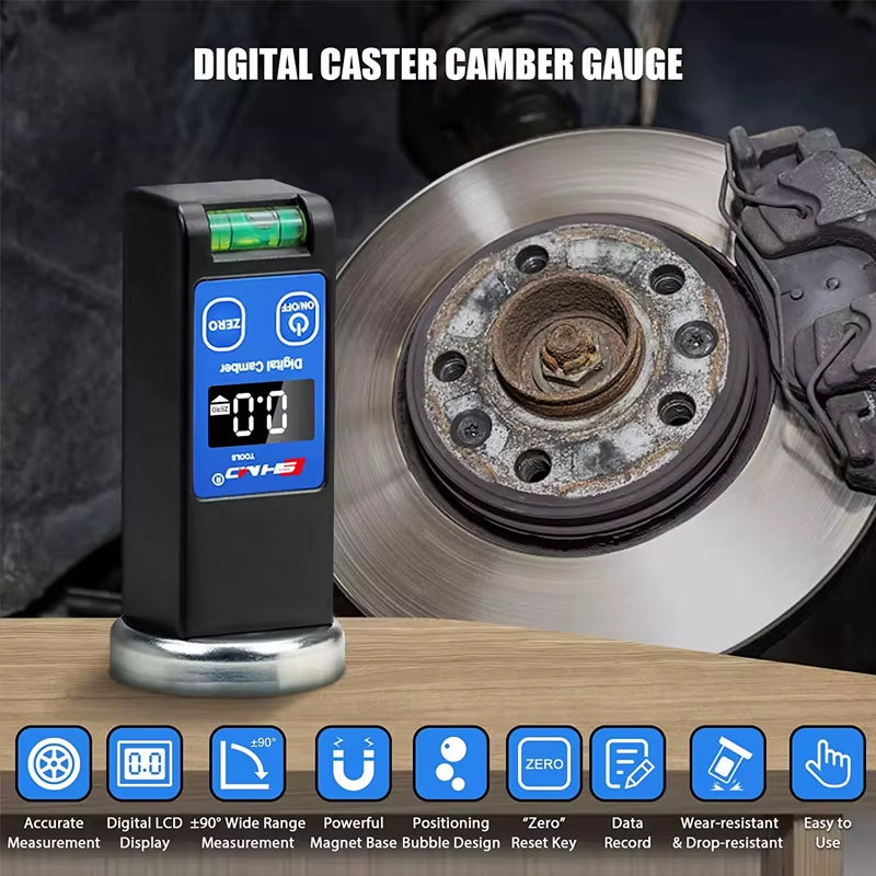 Digital Camber Alignment Check Tool -90°To+90°  with Horizontal Bubble Tube