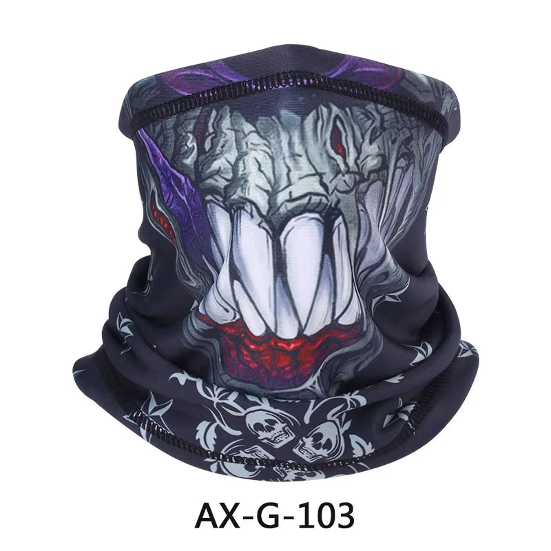 Skull Bandana Fleece Neck Gaiter Half Face Mask