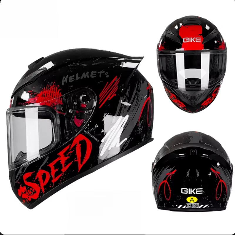 BIKE Adult Full Face Motorcycle/Racing Helmets-DOT Approved