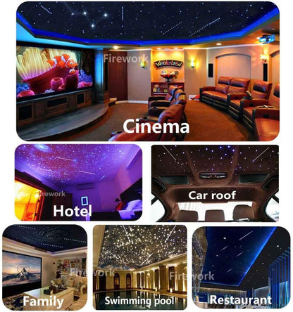 Starlight Headliner Kit-16W Fiber Optic Ceiling Light, RGBW Music+App+Remote Control for Home&Car The Night Shift Performance Street Gear by The Night Shift Automotive Apparel