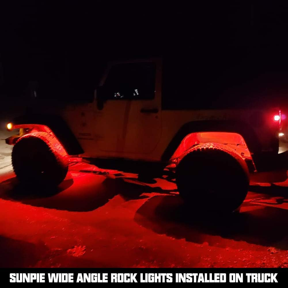 210 Degrees Wide Angle RGBW Rock Lights App/Voice Mode Music Mode The Night Shift Performance Street Gear by The Night Shift Automotive Apparel