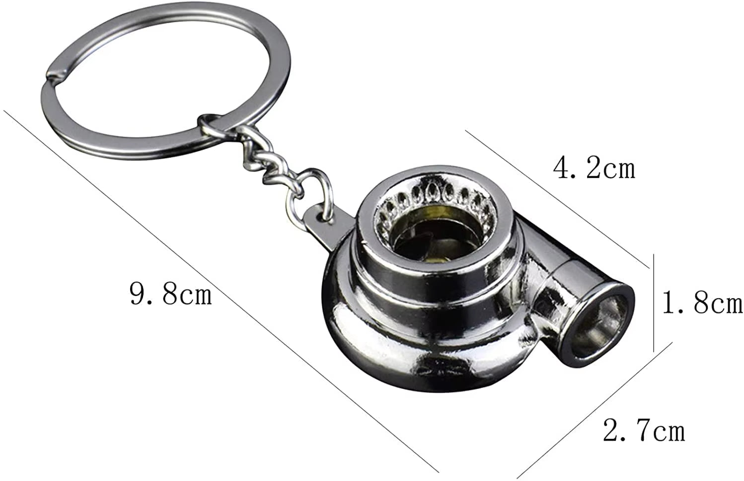 Turbocharger Metal Keychain