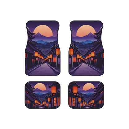 Lamplight Japanese Traditional Village-Premium, High Quality Car Floor Mats (Set of 4) Printify by The Night Shift Automotive Apparel