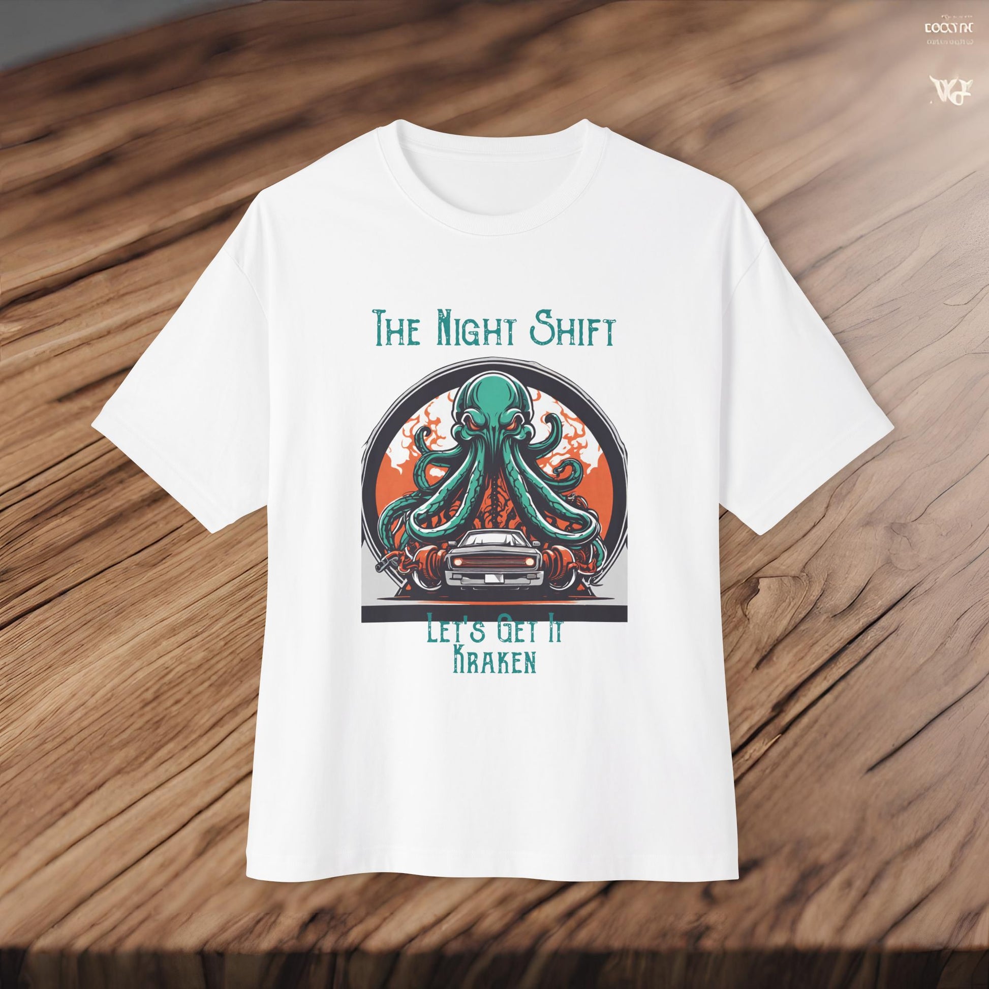 Lets Get Kraken-Premium, Ultra Soft Unisex Oversized Boxy Tee White Printify by The Night Shift Automotive Apparel