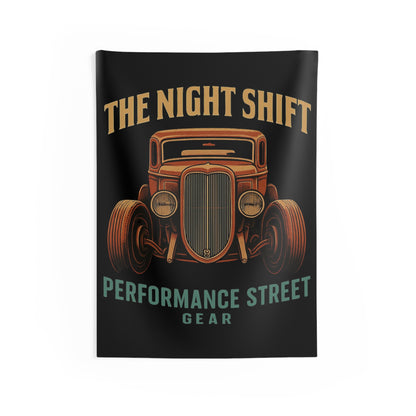 The Night Shift Indoor Wall Tapestries - Shop Banner 26" × 36" Printify by The Night Shift Automotive Apparel