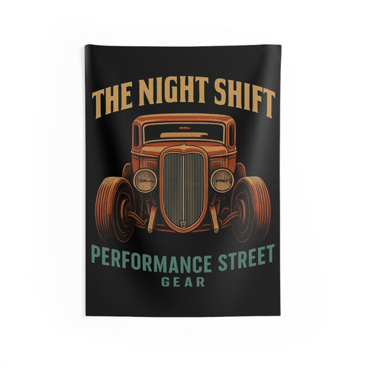 The Night Shift Indoor Wall Tapestries - Shop Banner 26" × 36" Printify by The Night Shift Automotive Apparel