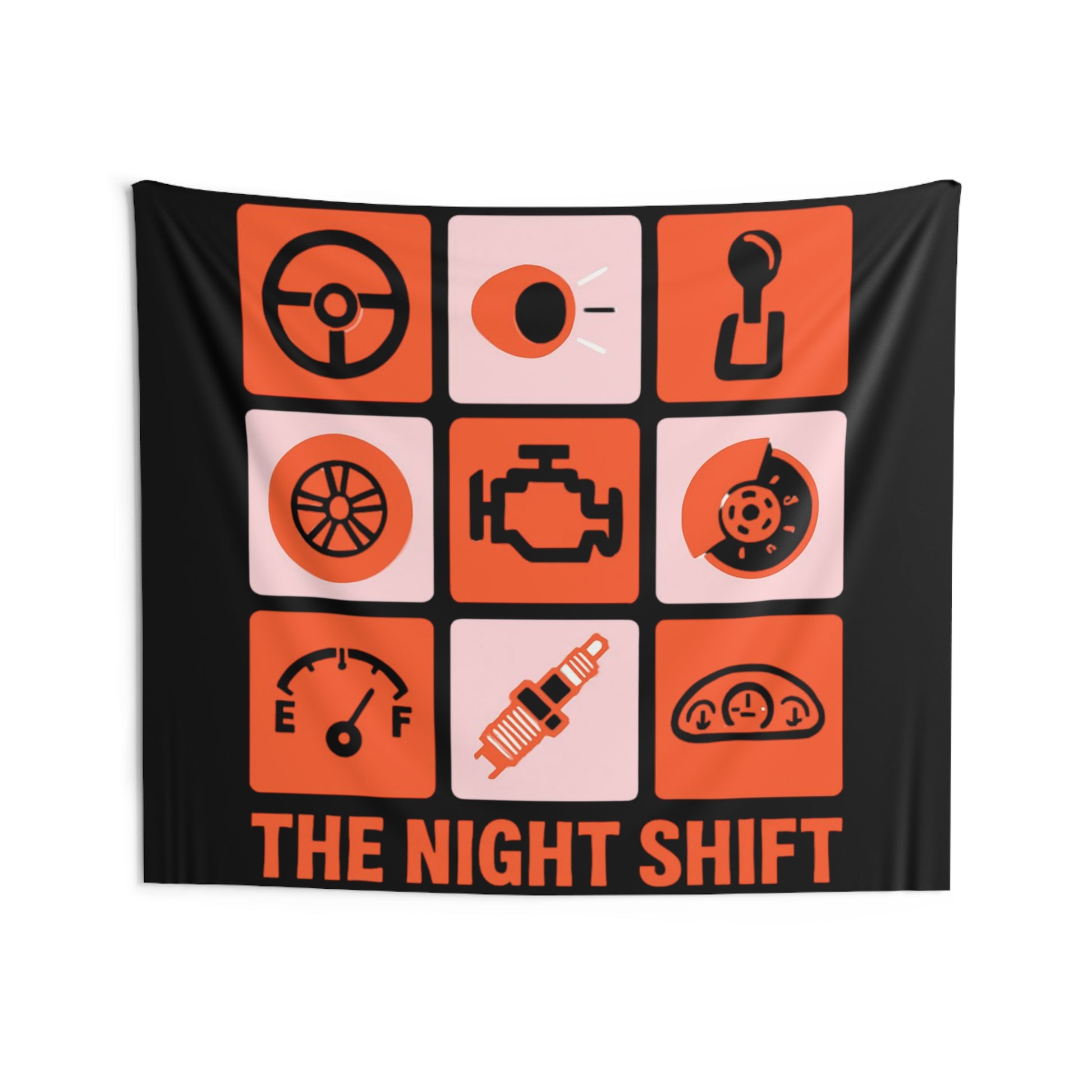 The Night Shift Indoor Wall Tapestries - Shop Banner 80" × 68" Printify by The Night Shift Automotive Apparel