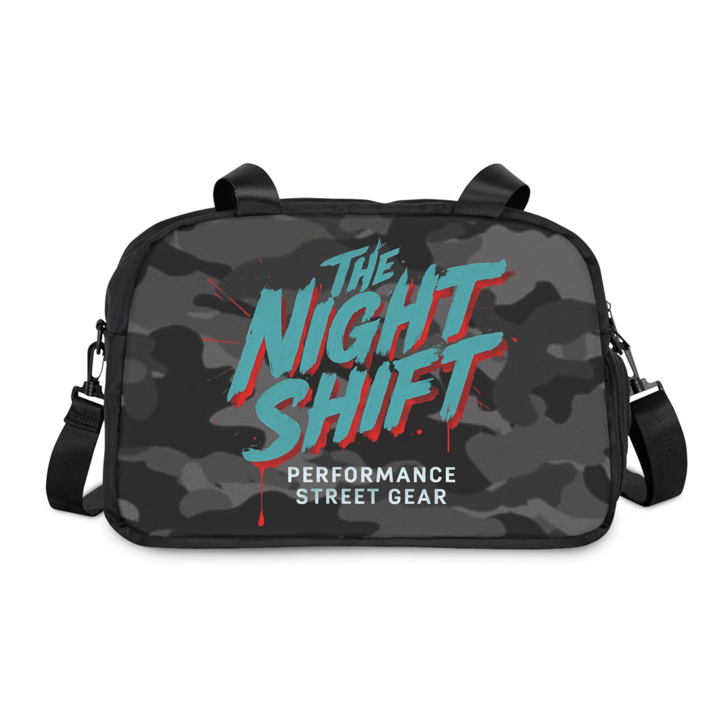 Gym & Fitness Handbag 12.4" x 13.3" Black Printify by The Night Shift Automotive Apparel