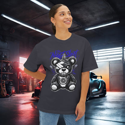 The Night Shift Tattered Teddy-Premium, Ultra Soft Unisex Oversized Boxy Tee Printify by The Night Shift Automotive Apparel