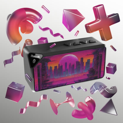 Sunset Synthwave-Jabba Bluetooth Speaker Printify by The Night Shift Automotive Apparel