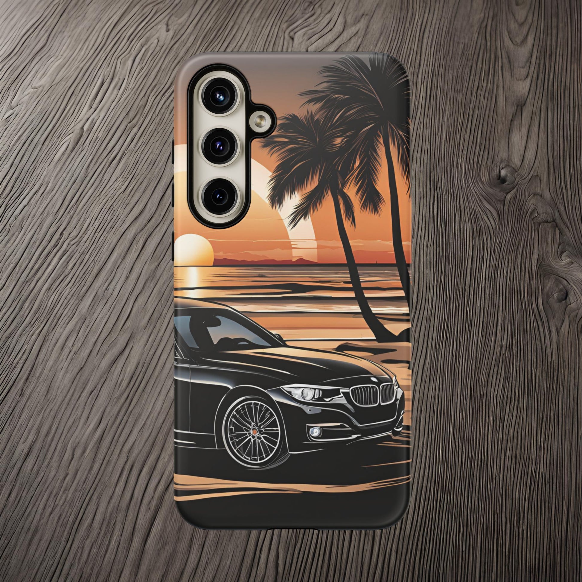 BMW Sunset On The Beach-Dual Layer Ultra Tough Phone Case Samsung Galaxy S24 Plus Matte Printify by The Night Shift Automotive Apparel