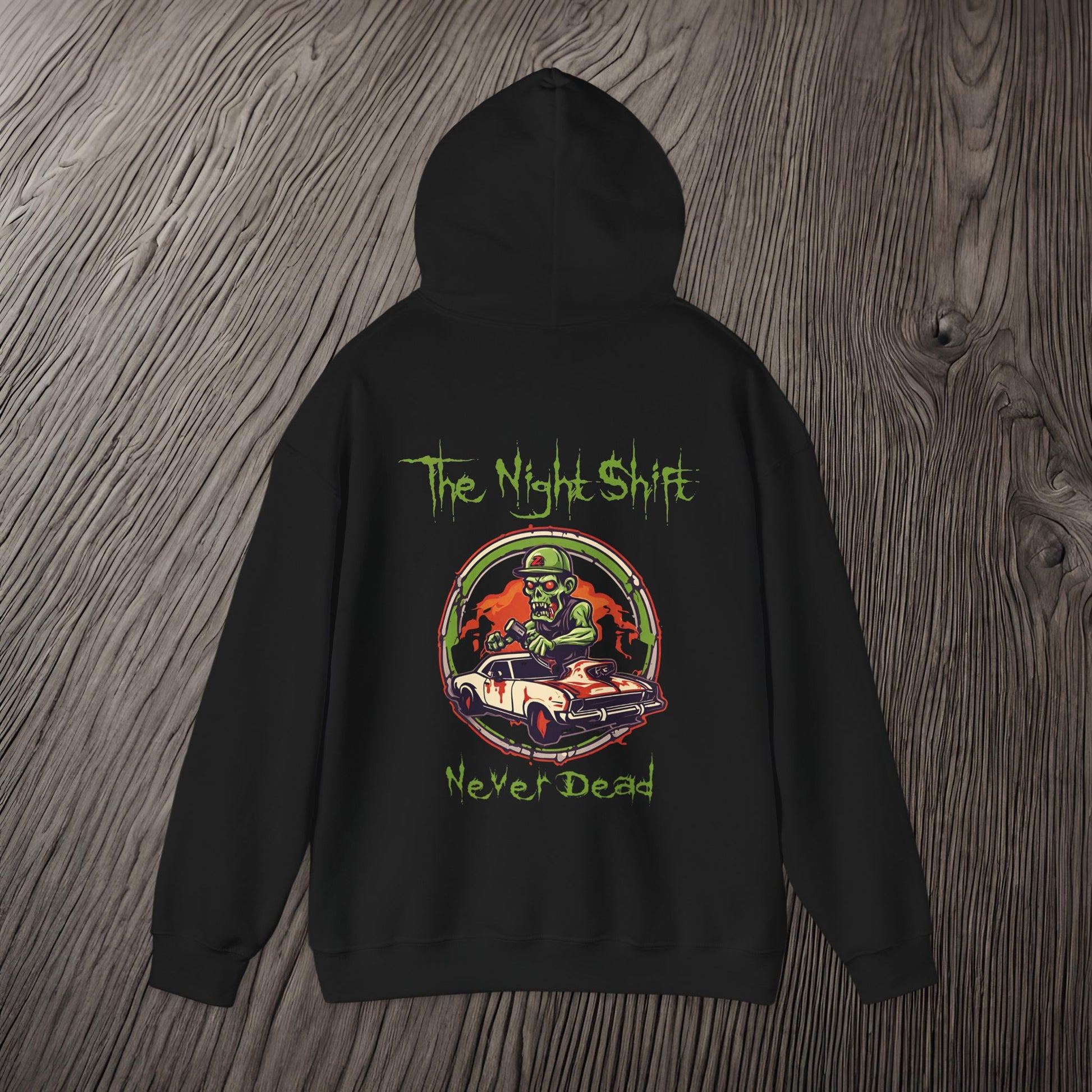 Never Dead Zombie Muscle Car-Ultra Soft, Premium Hoodie Printify by The Night Shift Automotive Apparel