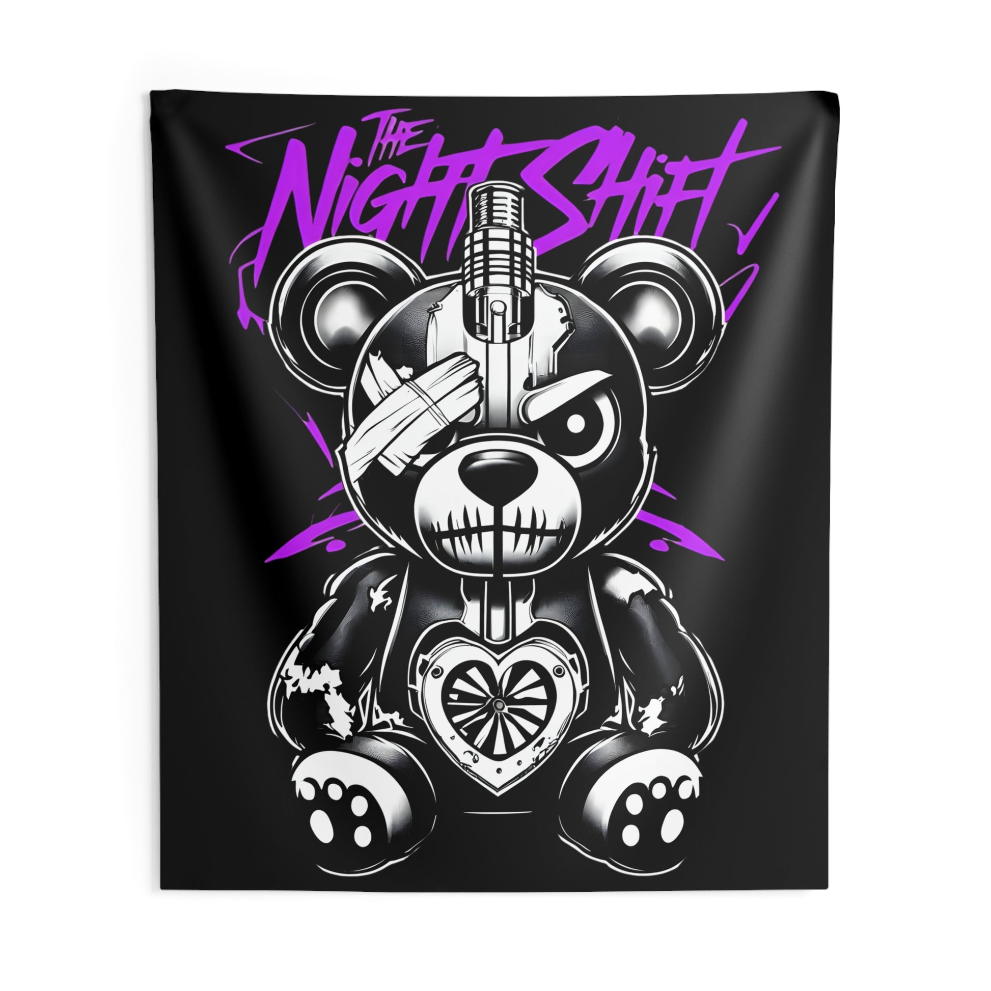 Tattered Teddy Indoor Wall Tapestries - Shop Banner 88" × 104" Printify by The Night Shift Automotive Apparel
