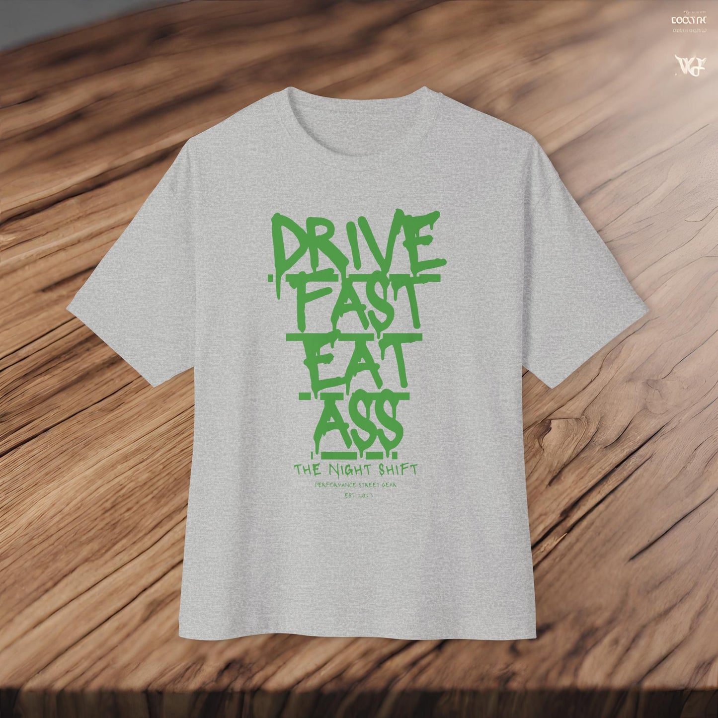 Drive Fast, Eat Ass-Premium, Ultra Soft Unisex Oversized Boxy Tee Printify by The Night Shift Automotive Apparel