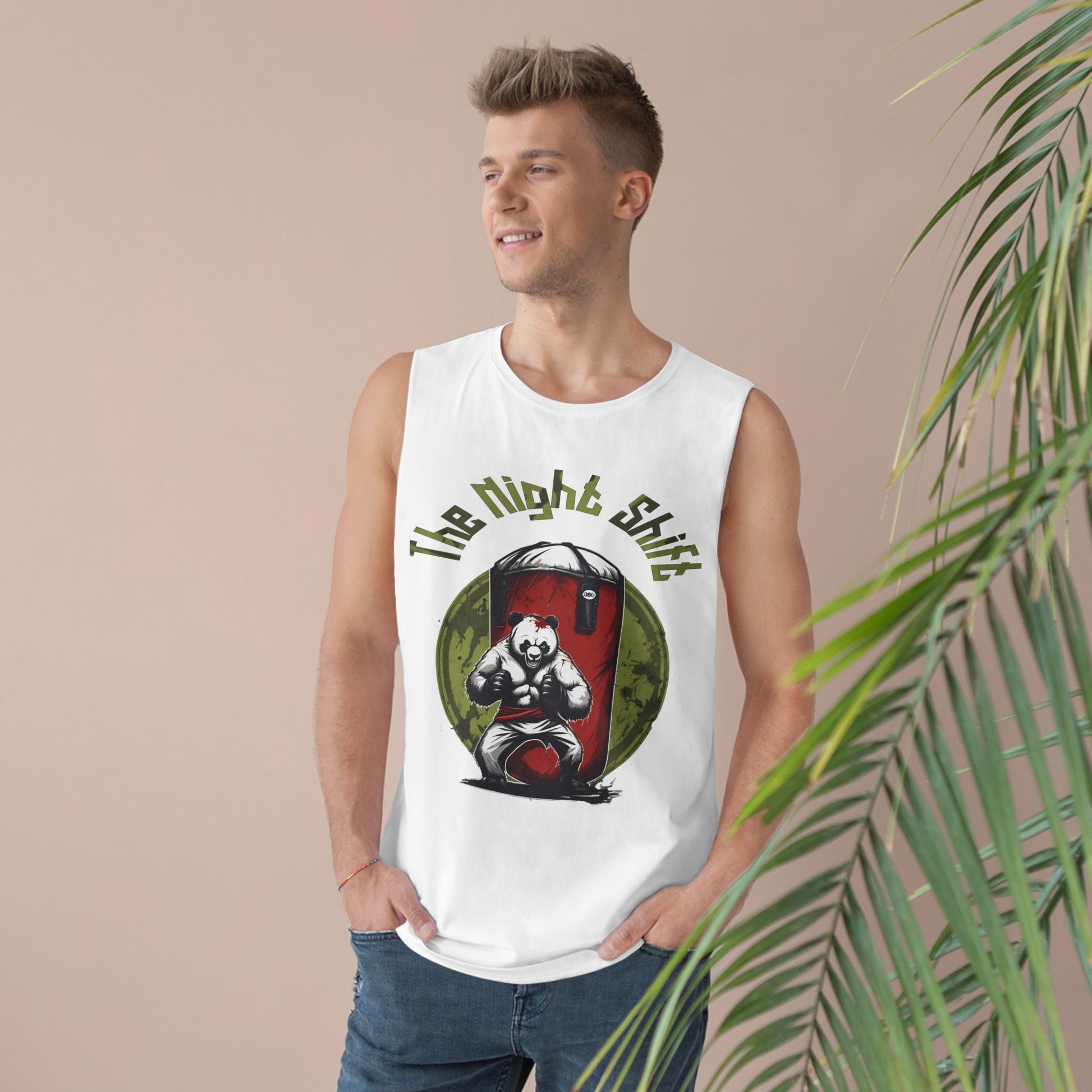 Karate Zombie Panda - Premium Unisex Barnard Tank Top Printify by The Night Shift Automotive Apparel