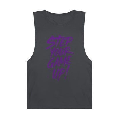 Step Your Game Up - Premium Unisex Barnard Tank Top Coal Printify by The Night Shift Automotive Apparel