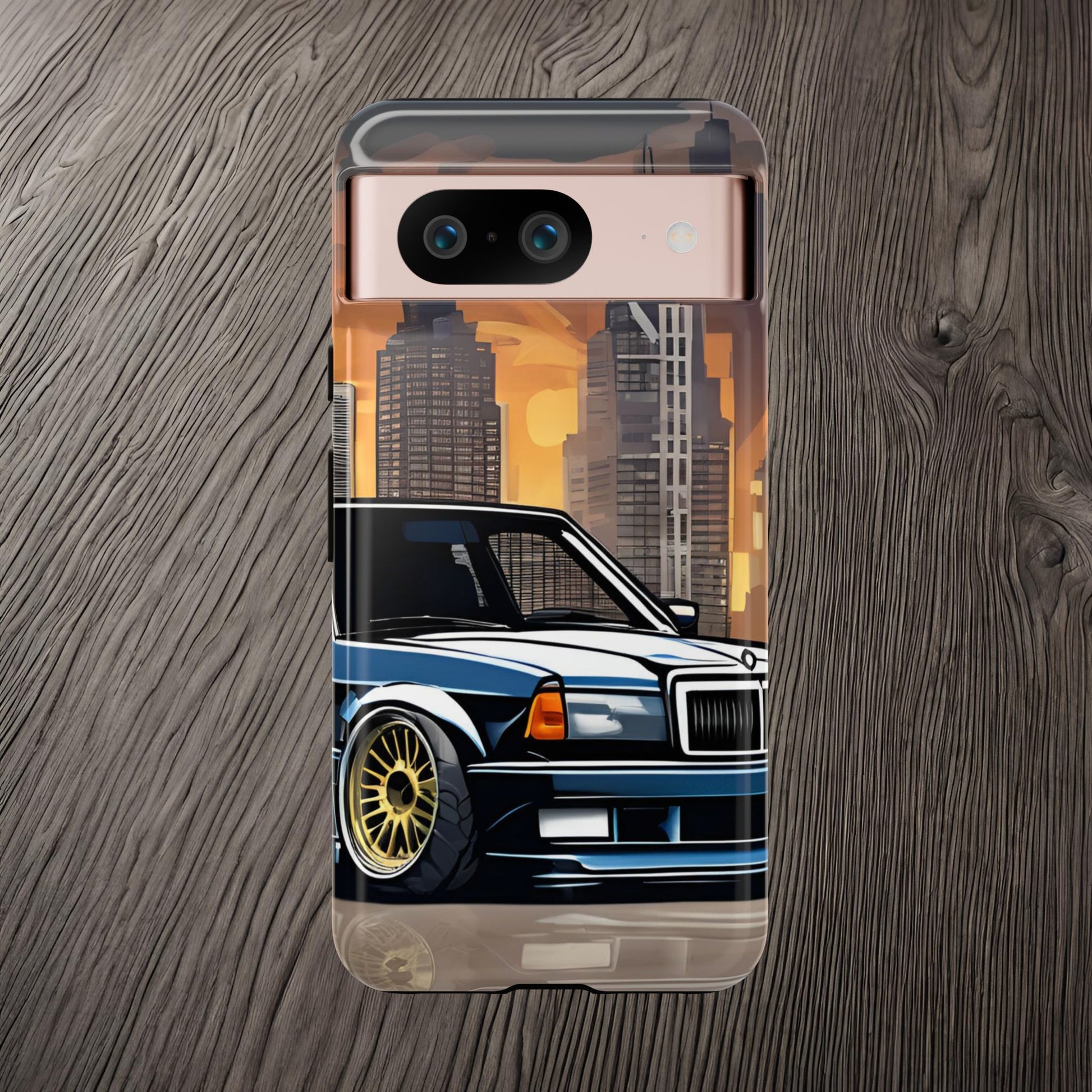 Mercedes Benz 190e Evo-Dual Layer Ultra Tough Phone Case Google Pixel 8 Glossy Printify by The Night Shift Automotive Apparel