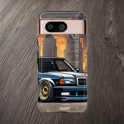 Mercedes Benz 190e Evo-Dual Layer Ultra Tough Phone Case Google Pixel 8 Glossy Printify by The Night Shift Automotive Apparel