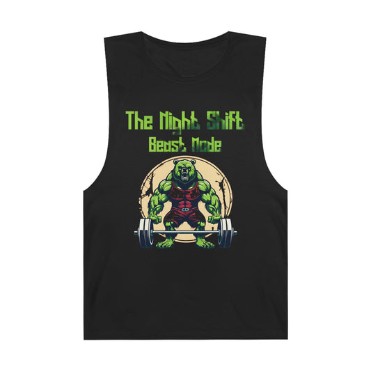 Beast Mode - Grizzly Body Builder - Premium Unisex Barnard Tank Top Black Printify by The Night Shift Automotive Apparel