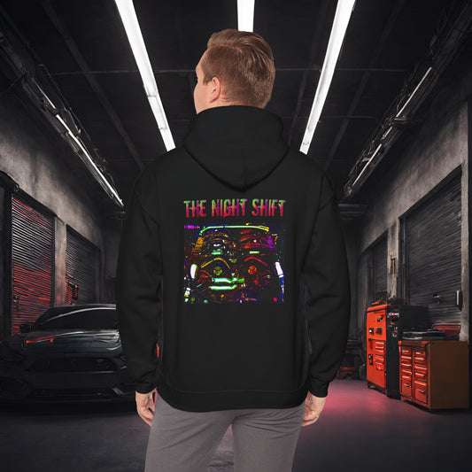 VG30DETT Synthwave-Premium, Ultra Soft Unisex Hoodie Black Printify by The Night Shift Automotive Apparel
