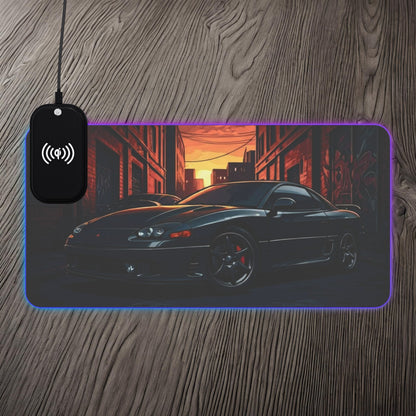 Mitsubishi 3000GT VR4 Street Life-LED Gaming Mouse Pad with Wireless Charging 23.6" × 11.8" Rectangle 15W Printify by The Night Shift Automotive Apparel